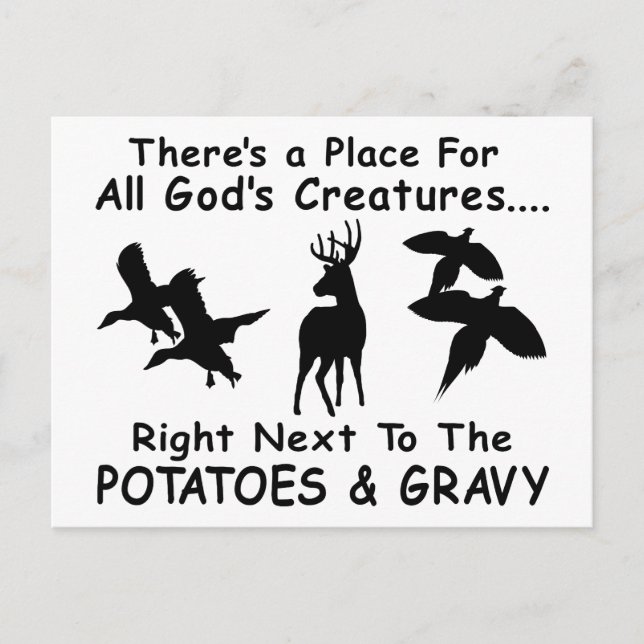 DEER,DUCK & PHEASANT HUNTING POSTCARD (Front)