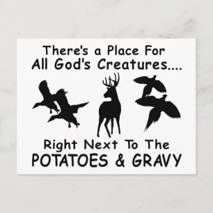 DEER,DUCK & PHEASANT HUNTING POSTCARD