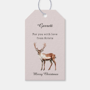 Deer Elk Christmas Gift Tags