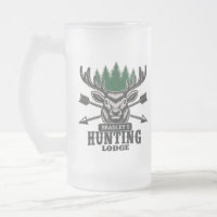 Deer Elk Hunter ADD NAME Bow Hunting Lodge Cabin