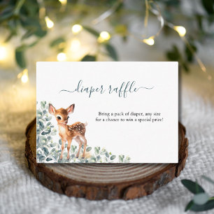 Deer Eucalyptus Greenery Diaper Raffle Baby Shower Enclosure Card