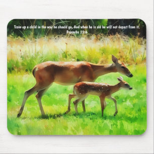 Deer Faith Bible Verse Proverbs Mouse Pad