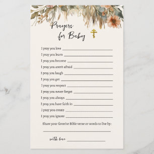 Deer Family Boho Pampas Orthodox Prayers for Baby 