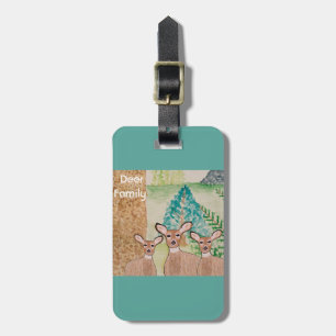Deer Family Luggage Tag