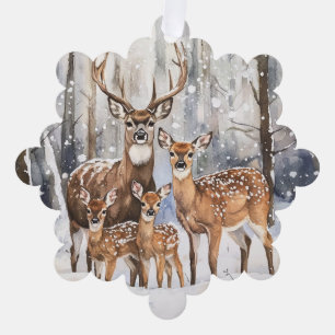Deer Family Ornament Card
