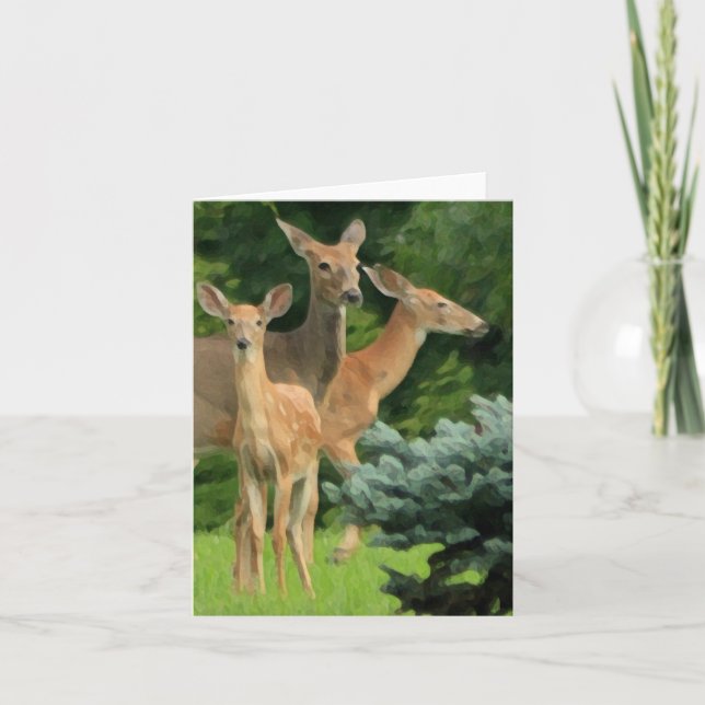 deer family portrait note card (Front)