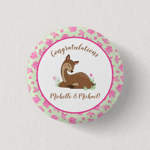 Deer Fawn Baby Shower 3 Cm Round Badge