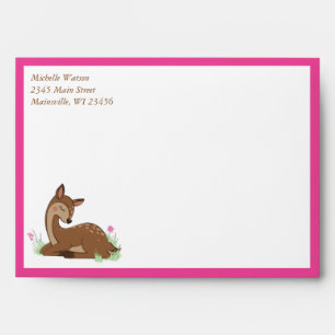 Deer Fawn Baby Shower Envelope