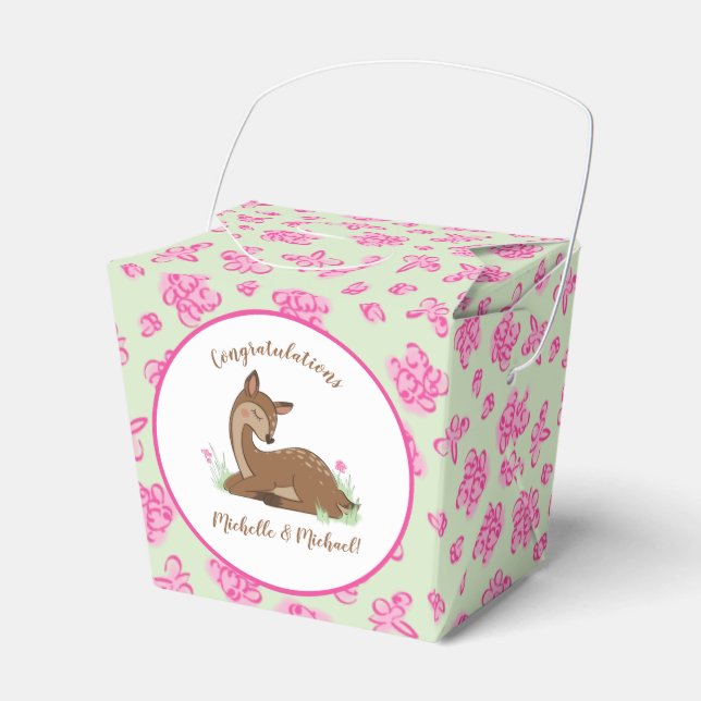 Deer Fawn Baby Shower Favour Box (Front Side)