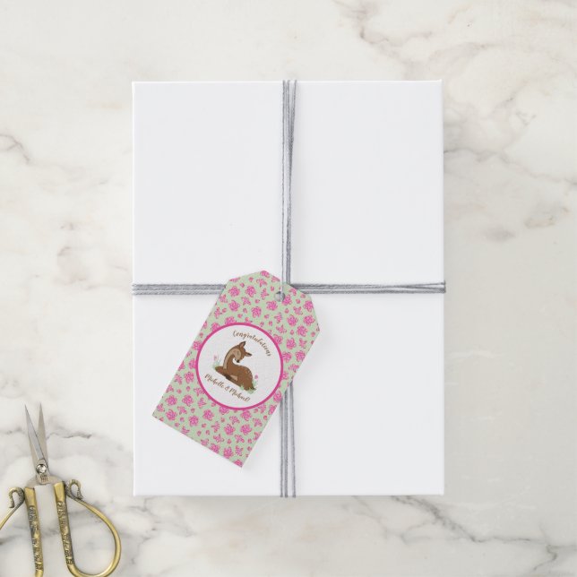 Deer Fawn Baby Shower Gift Tags (With Twine)