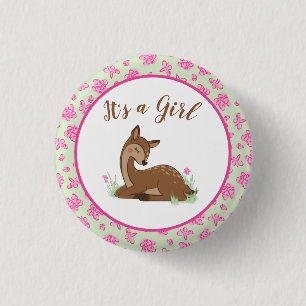 Deer Fawn Baby Shower Woodland Animals 3 Cm Round Badge
