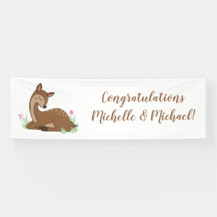 Deer Fawn Baby Shower Woodland Animals Banner