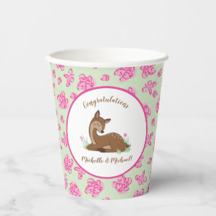 Deer Fawn Baby Shower Woodland Animals Paper Cups