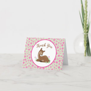 Deer Fawn Baby Shower Woodland Animals Thank You Card