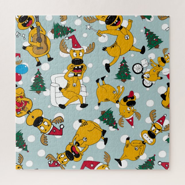 Deer Festive: Christmas Pattern Design Jigsaw Puzzle (Vertical)