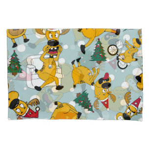 Deer Festive: Christmas Pattern Design Pillowcase