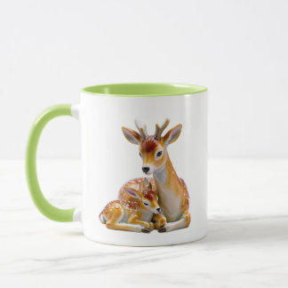 Deer Figurine Vintage Porcelain Fawn Warm Brown Wo Mug