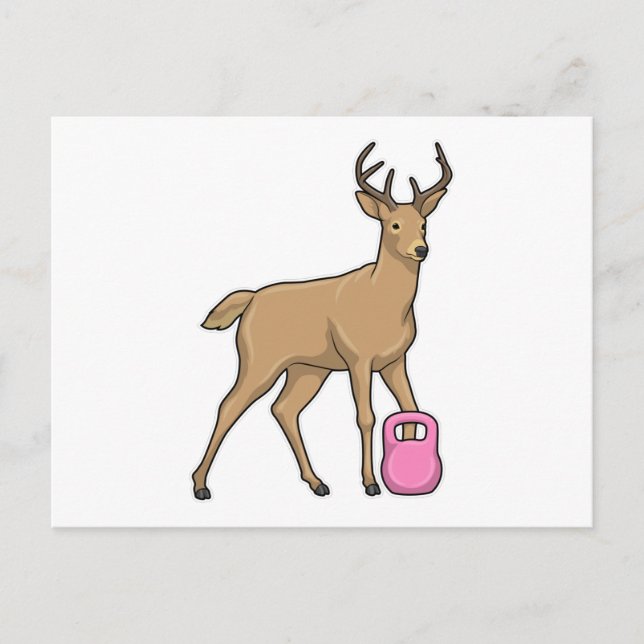 Deer Fitness Dumbbell Postcard (Front)