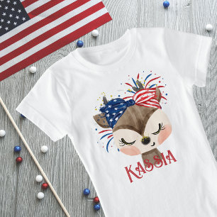 Deer Flag Hair Tie and Fireworks Personalised  T-Shirt