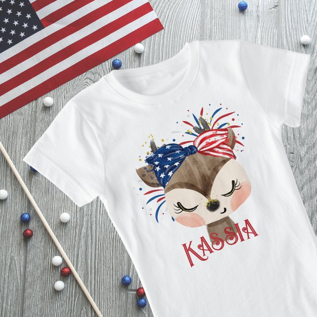 Deer Flag Hair Tie and Fireworks Personalised  T-Shirt (Creator Uploaded)