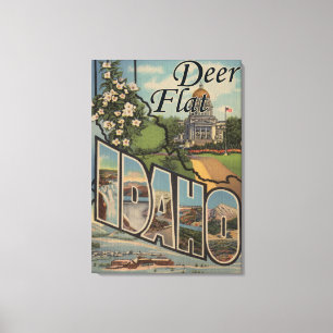 Deer Flat, Idaho - Large Letter Scenes Canvas Print
