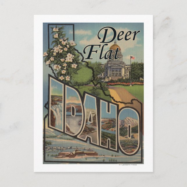 Deer Flat, Idaho - Large Letter Scenes Postcard (Front)