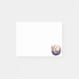 Deer Floral Artwork Wildlife Nature Animal Print F Post-it Notes