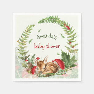 Deer floral baby shower  napkin