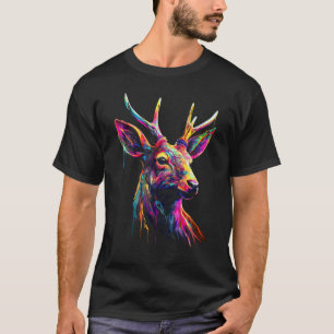 Deer Forest Art Animal Colourful Animal Motif Deer T-Shirt