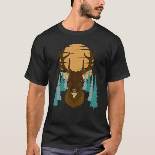 Deer Forest Hunting Animal Motif Imprint Hunter 1 T-Shirt