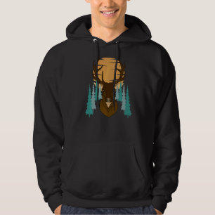 Deer Forest Hunting Animal Motif Imprint Hunter 2 Hoodie