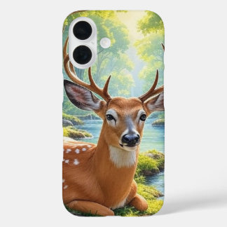 Deer Forest Painting  iPhone 16 Case