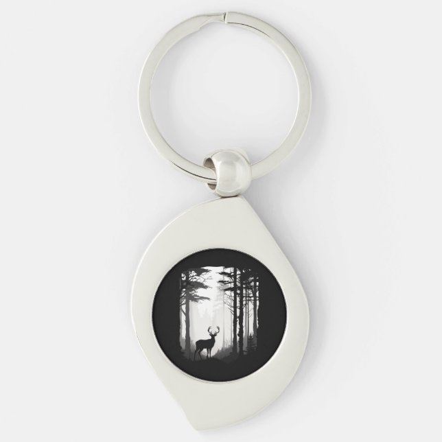 Deer Forest Wildlife Key Ring (Front)