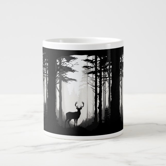 Deer Forest Wildlife Large Coffee Mug (Front)
