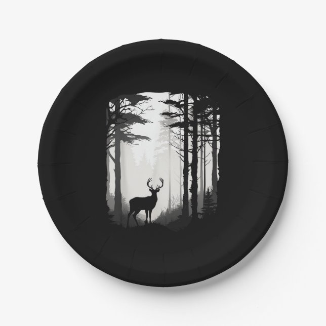 Deer Forest Wildlife Paper Plate (Front)
