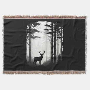 Deer Forest Wildlife Throw Blanket