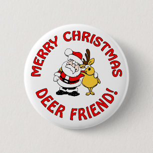 "Deer Friend" Christmas button