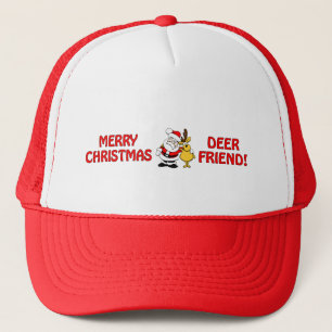 "Deer Friend" Christmas hat, choose colour Trucker Hat