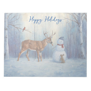 Deer & Funny Snowman Christmas Notepad