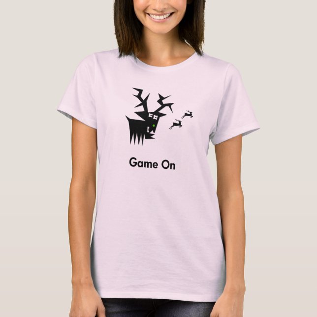 Deer Game On T-Shirt (Front)