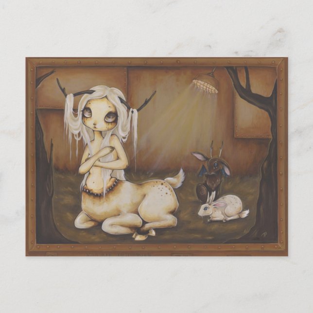 Deer girl zombie gothic fantasy postcard (Front)