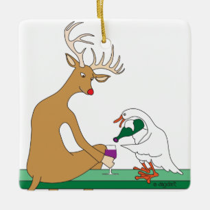 Deer & Goose Ornament
