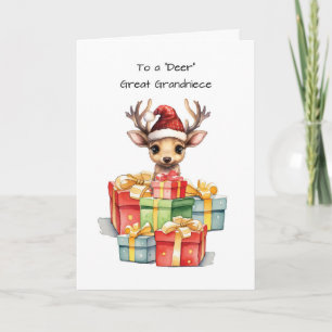 Deer Great Grandniece Cute Christmas Piles of Love Card