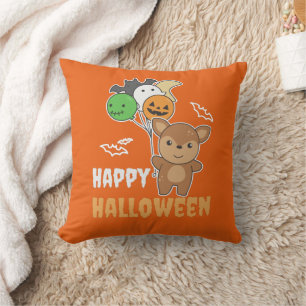 Deer Halloween Balloons Kids Cute Animals Cushion
