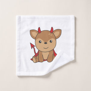 Deer Halloween Cute Devil Witch Costume Wash Cloth