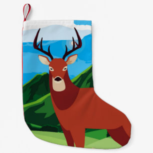 Deer happy autumn season flat designanimal, art, a small christmas stocking