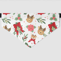 Deer Happy Tan Holiday Plants Pattern