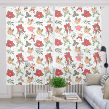 Deer Happy Tan Holiday Plants Pattern