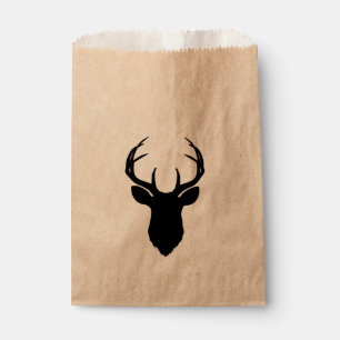Deer Head Antlers Rustic Country Modern Favour Favour Bags