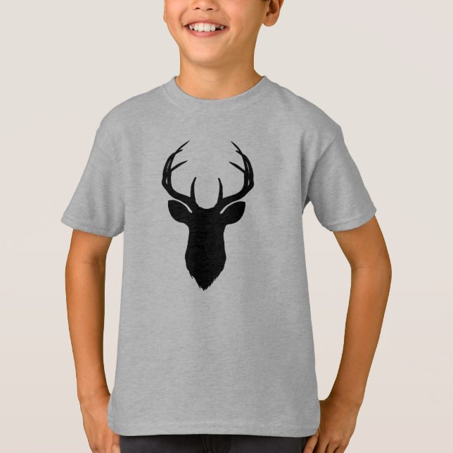 Deer Head Antlers Rustic Country Modern T-Shirt (Front)